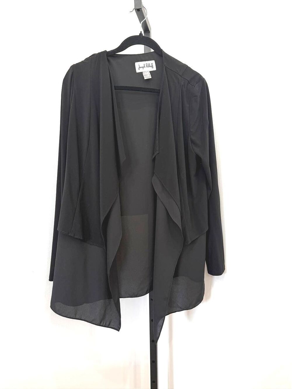 Joseph Ribkoff Black Open Front Long Sleeve Cardigan US Size 14